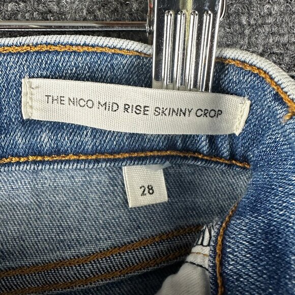 Denim Forum Jeans Womens 28 The Nico Mid Rise Skinny Crop Light Wash Stretch - Picture 6 of 10